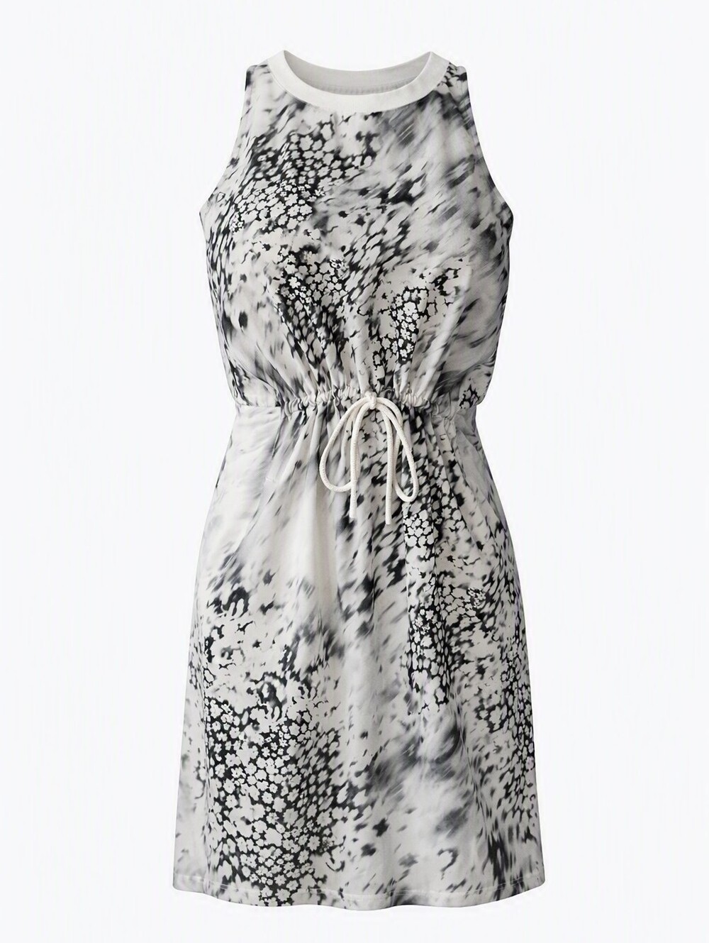 lululemon athletica Black & White Strapless Drawstring Dress